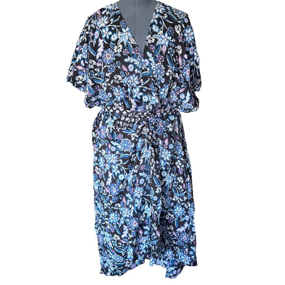 NWT Swimsuits For All-The Chloe Tie-Front Cover Up Duster Blue Print size 18/20 - Picture 1 of 11